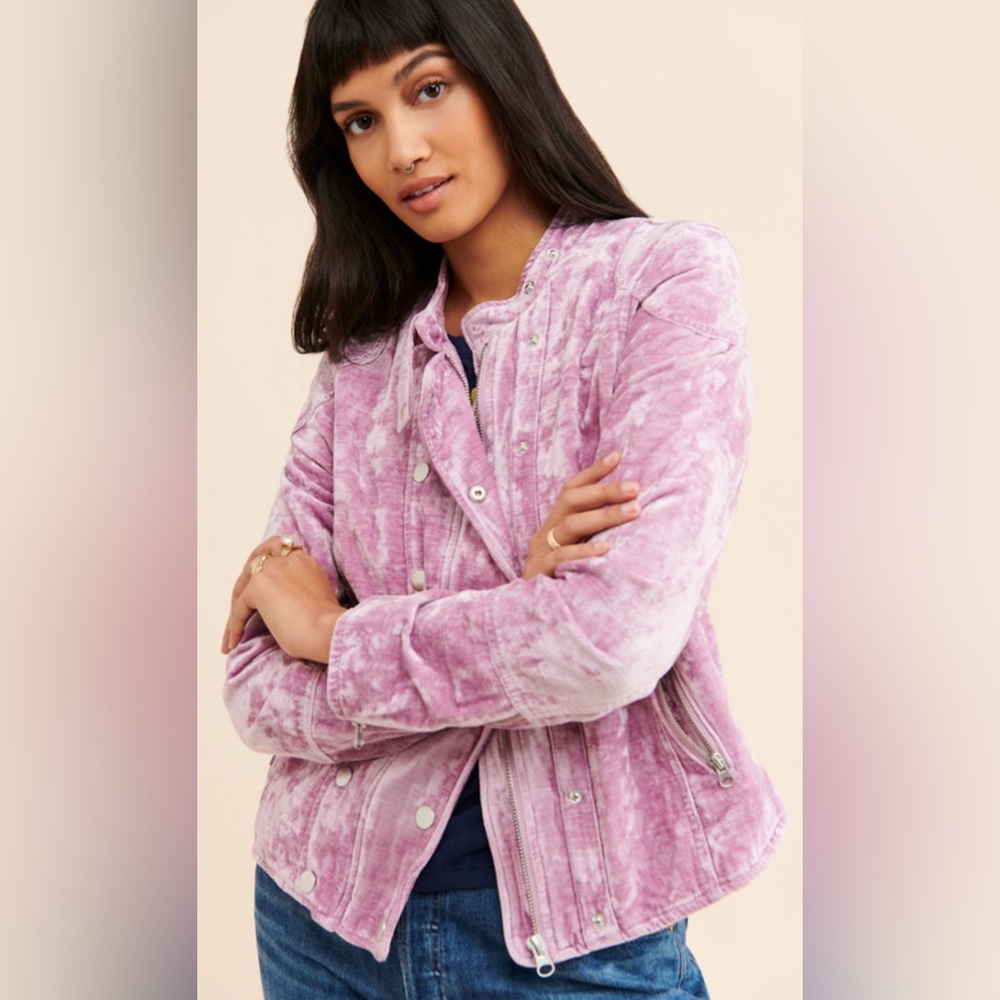 Free People We The Free Dusk Till Dawn Velvet Jacket Light Purple XS